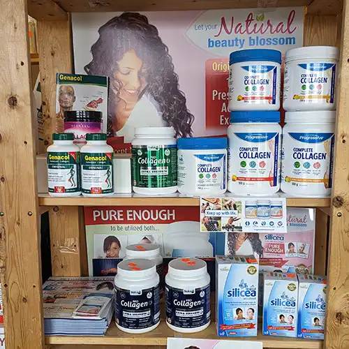 Photo of Collagen products on the shelf